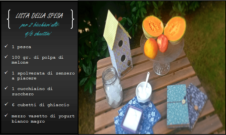 lista spesa smoothie melone, pesca zenzero_Civico30