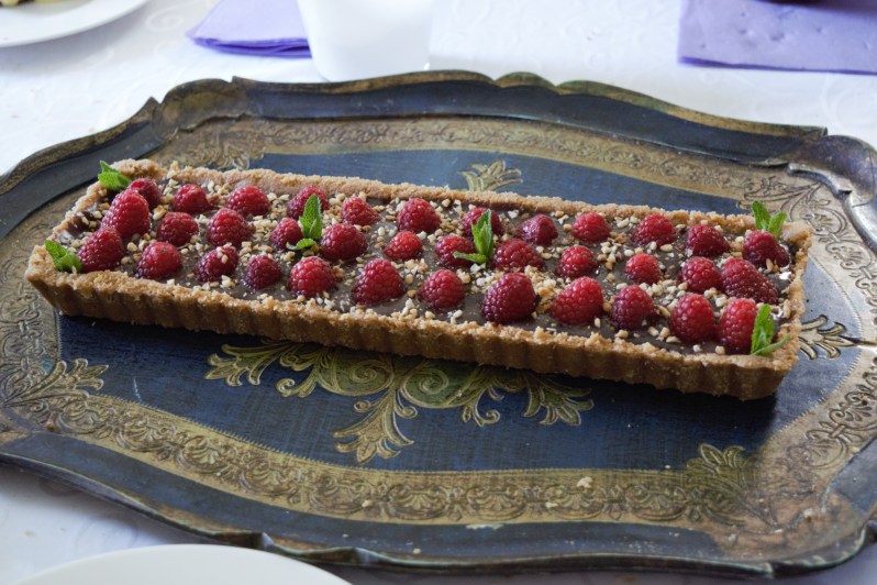 torta biscottosa e lamponi