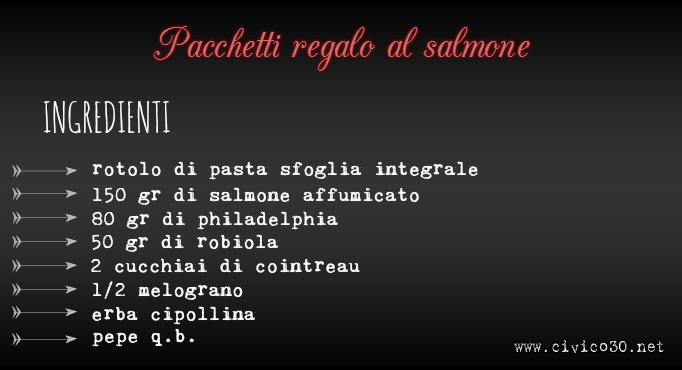 lavagna pacchetti regalo salmone